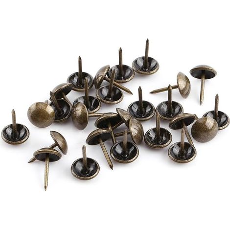 1 Sac de 100pcs Rétro Clous Décoratifs Antiques Couleur Bronze Antique en Fer pour Décoration Canapé Tapisser Punaise Meuble GROOFOO