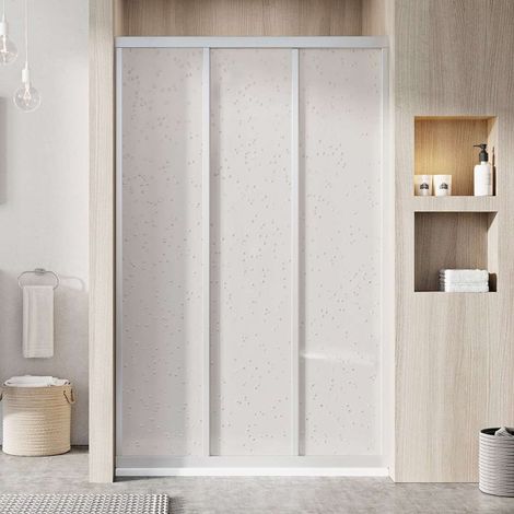 Ravak Supernova - Puerta de ducha en tres partes ASDP3-120, 117-121 cm, satinada/Perla 00VG0UR211