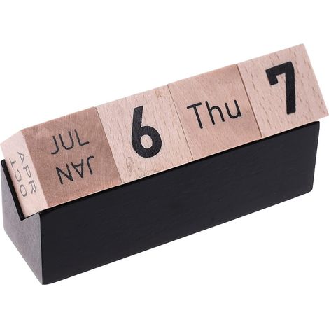 Kreativer Würfel-Dauerkalender, Schreibtischdekoration für Zuhause oder Büro, Holzkalender, Tischkalender