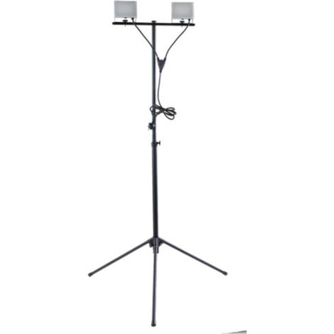 Xanlite - Projecteur LED de chantier IP44, trépied 2 têtes 2x30W, 2x2500 lumens, Blanc froid (6500k) - PR30W2T