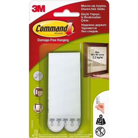 Command Klettverschluss zum Aufhängen von Bildern und Rahmen, groß, 4er-Set.