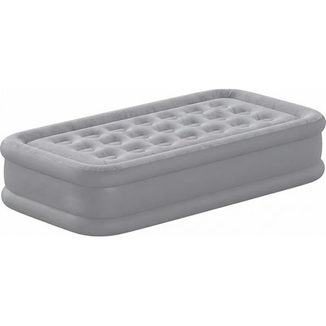 Matelas gonflable 1 personne autogonflant avec pompe électrique intégrée, gonflage en 3 minutes, surface floquée (1/5)