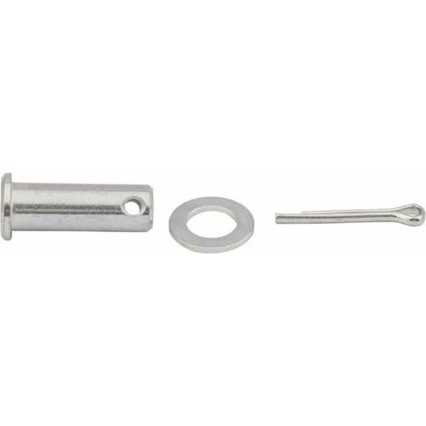Axe de chape à tête cylindrique avec rondelle et goupille fendue Universel Fermeture Sécurité Fixation Pivot Vérin Tracteur Véhicule, Ø16mm x 45mm (1/2)