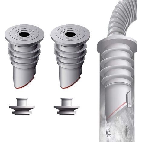 Longziming - Joint d'évacuation pour lave-linge - Bouchon anti-odeurs en silicone - Bouchon d'étanchéité pour tuyau d'évacuation - Bouchon anti-odeurs réutilisable pour cuisine et salle de bain - Gris (1/5)
