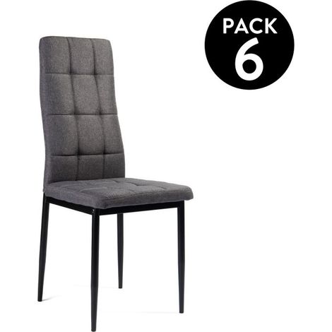 Pack 6 sillas de comedor Zuni Gris oscuro 41cm (ancho) x 96cm (alto) (1/5)