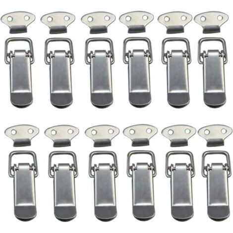 Loquet à bascule en acier inoxydable – Lot de 12 pièces – Fermeture rapide pour tiroirs et placards – Résistant à la corrosion