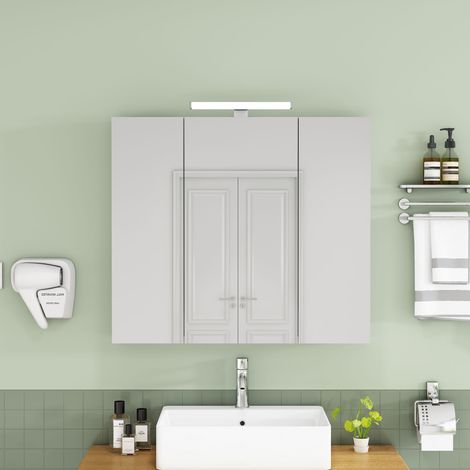 Meuble de rangement de salle de bains, 80 x 16 x 70 cm, en MDF (1/5)