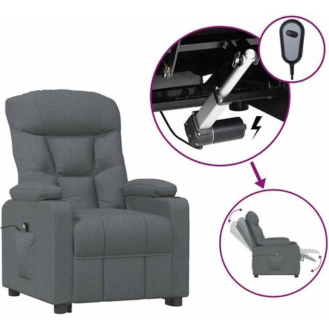 Maison Exclusive - Relaxsessel Elektrisch Dunkelgrau Stoff (1/5)