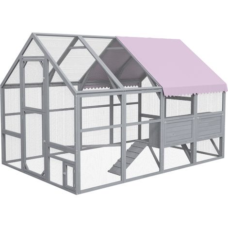 Abri à poulaillers poulailler, gris, 280 x 185, 5 x 188 cm, abri à domicile, étanche aux intempéries (1/5)