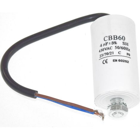 Universal 4UF Capacitor with 21cm Cable Connectors