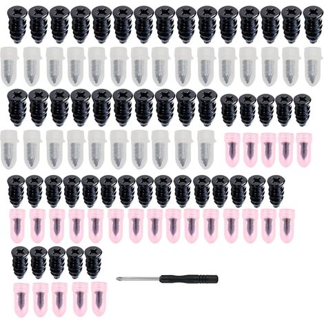 50pcs Kit Réparation Pneu Voiture, 25S+25L Clous Pneus en Caoutchouc avec Tournevis, Outil de Réparation Rapide pour Voiture Moto Vélo Camion, Étanche et Durable, Compatible avec Pneu sous Vide (1/5)