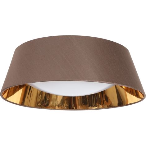 Plafonnier LED Candellux MOLA 46cm 16W brun tissu blanc (1/2)