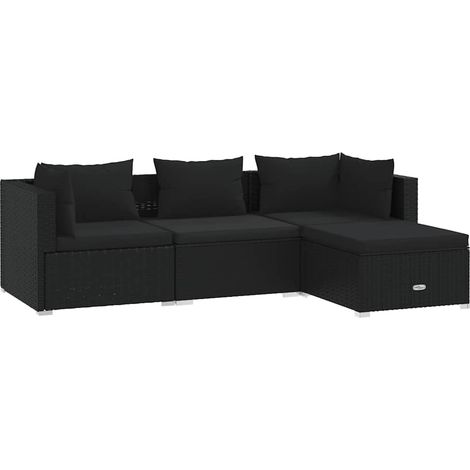 Maison Exclusive - 4-tlg. Garten-Lounge-Set mit Kissen Poly Ratta (1/5)