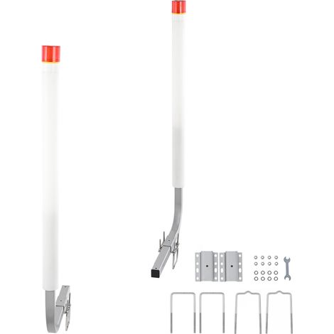 Mophorn 1,17 m Bootsanhänger-Führung mit LED-Leuchten, 2 rostfreie verzinkte Stahlstangen mit PVC für Ski-, Angel- und Segelbootanhänger