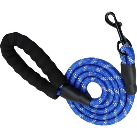Longe pour Chien, 3m（1.2cm）Laisse de Dressage pour Chien, Long Laisse avec Poignée Rembourrée pour Petits, Moyens et Grands Chiens，bleu (1/2)