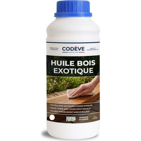 Huile Bois Exotique - 1 L - Codeve Bois - Pour La Protection De Votre Bois Tropical En Ipé, Teck, Iroko Ou Sipo.