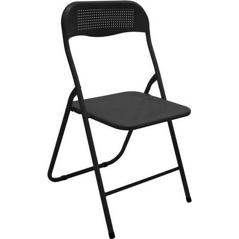 6 x SEDIA PIEGHEVOLE METALLO POLO NERO
