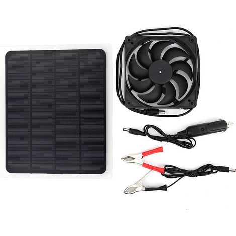 10W 12V Solarpanel-Stromerzeugungsplatine mit Akkuladefunktion, USB-Ausgang und Haustier-Abluftventilator-Set