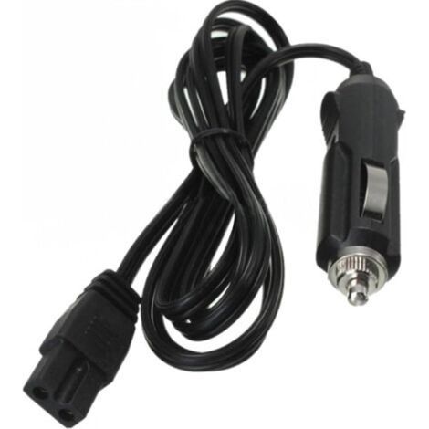 12 V DC pour refroidisseur de voiture, mini réfrigérateur, cigarette, cable d'alimentation de 2 m, cable d'extension pour allume-cigare fusionné (noir) (1/4)