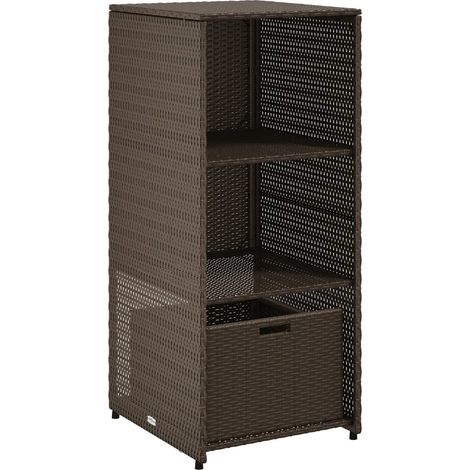 Armario de almacenamiento para jardín de 50 x 55 x 115 cm 2 estantes para uso exterior diseño moderno resina tejida marrón 020047421 (1/5)