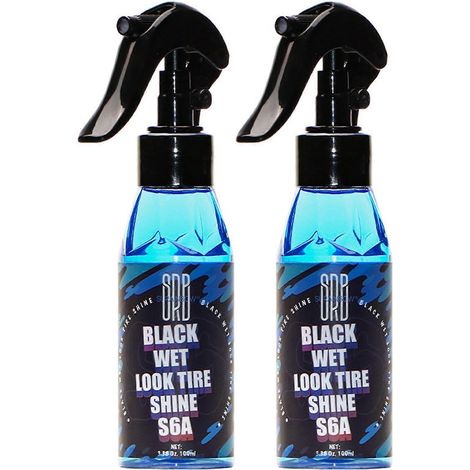 Produit professionnel pour pneus, finition noire intense : prévient les craquelures et la décoloration, application facile par pulvérisation, indispensable au quotidien (2 pièces). (1/5)