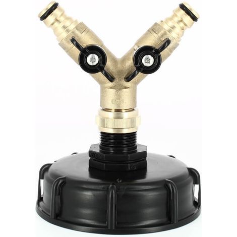 Raccord cuve S100X8 - 2 voies 3/4'' laiton - Nez (type Gardena) (1/5)