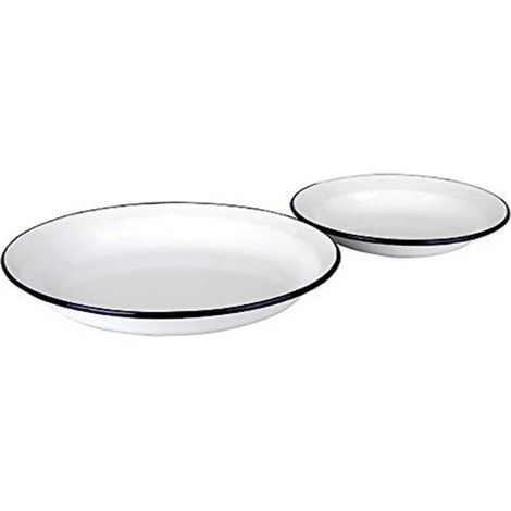 Assiette en acier émaillé vitrifié Blanche 28 cm