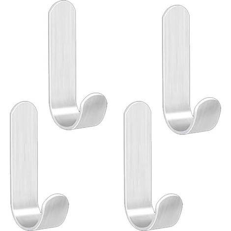 Selbstklebende Edelstahlhaken – 4 Stück, Wandhaken, Handtuchhalter für Küche, Bad, Balkon