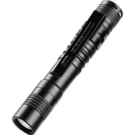 Mini torcia a LED, torcia a LED in alluminio da 9 cm con clip, torcia portatile impermeabile a penna da 200 lumen per fai da te, lavoro, 1 batteria AAA (non inclusa) [Classe energetica A+]