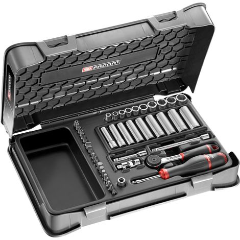 FACOM Steckschlüssel-Set 1/4 6-Kant, 46-tl (1/2)