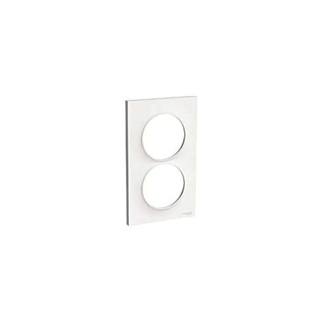 plaque Blanc 2 postes verticaux entraxe 57mm S520714 (1/2)