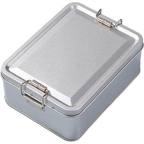 CCYKXA Rectangular Metal Storage Boxes with Lids for Treats Tea etc (1/4)