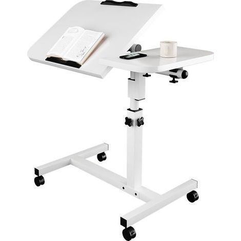 Table de chevet table de chevet mobile Rolling laptop stand Tilt table de chevet hauteur réglable plateau table canapé canapé canapé table d'appoint canapé ordinateur support de bureau avec roues (1/4)