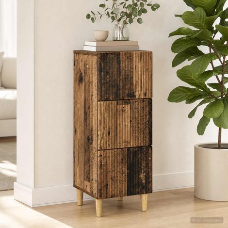 vidaXL Mobile con Cassetti Legno antico 33 x 34,5 x 90 cm (1/5)