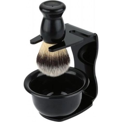 Men's Shaving and Hair Removal Set: Shaving Brush Holder + Shaving Brush + Soap Bowl (1/4)
