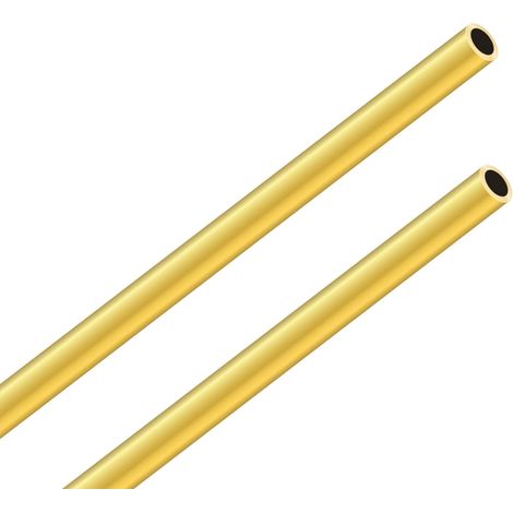 Brass Tube 7mm OD x 1mm Wall Thickness 300mm Length, Round Brass Tube Seamless Tube for DIY Crafts (Pack of 2) (1/5)