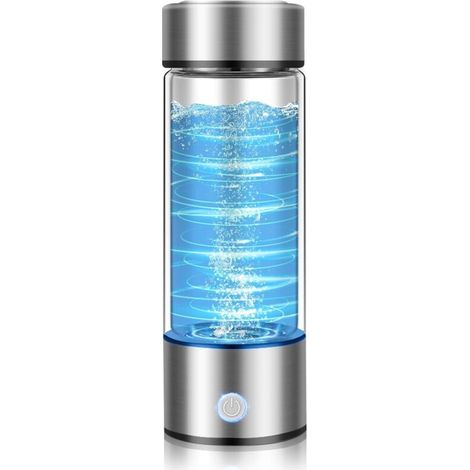 Hydrogen Water Bottle, Portable Water Purification Generator for Clean and Healthy Drinking, Kangen Water Machine, Produces Ionized Water, Suitable for Home Office Travel (Silver New