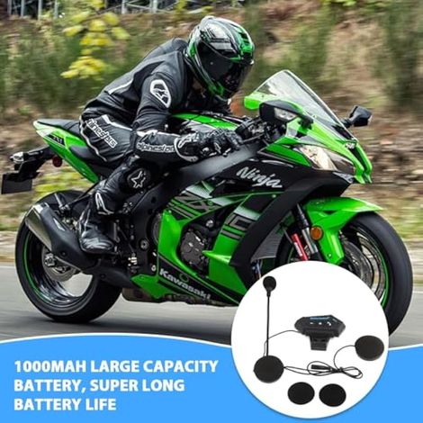 Kit Main Libre Moto, 1 Paire Casque Bluetooth de Moto BT Casque Haut-parleurs Soutien Appels Mains Libres (1/3)