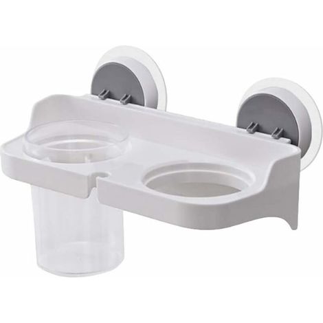 DEESSE SHOP - Support de sèche-cheveux auto-adhésif, sans perçage et support de prise amovible, boîte de rangement d'accessoires de douche murale pour salle de bain/chambre/salle de bain/salon de coif (1/5)