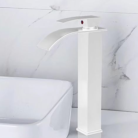 Mitigeur de lavabo noir moderne pour salle de bain, mitigeur monocommande en laiton, robinet mitigeur eau chaude/eau froide noir mat (1/5)