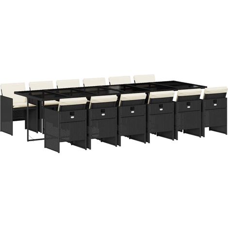 Maison Exclusive - Set comedor de jardín con cojines 13 pzas ratá (1/5)