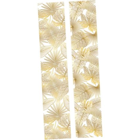 2feuilles Stickers Muraux Amovibles Dorées Décoration Élégante Pour Porte (1/5)