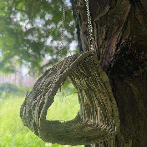 Woven bird nest ornaments for kindergarten courtyards, birdhouses, outdoor warm birdcages, and small birdcages for villas. (1/5)