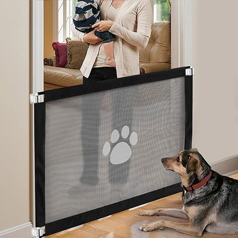 Barrière de sécurité Magic Dog Gate facile à installer et verrouillable - 80 x 100 cm - Clôture d'escalier intérieure (1/5)