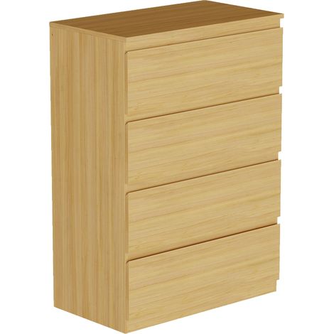 Denver 4 Drawer Chest of Drawers Bedroom Storage Furniture, Pine