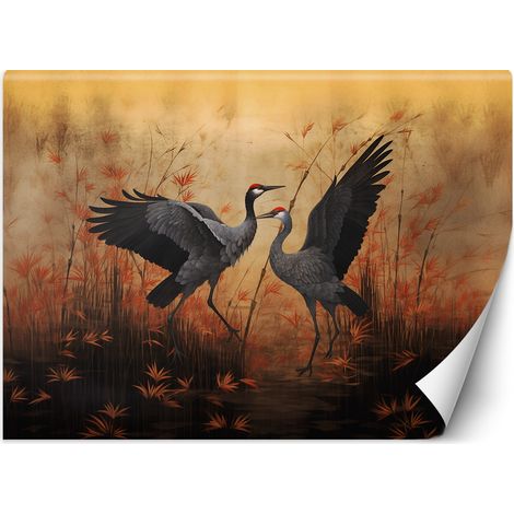 Fototapete Kranich Natur Vögel 350x245 cm