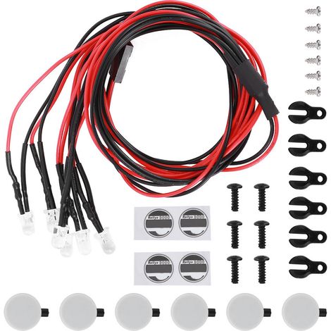 Éclairage LED rond pour porte-bagages de toit, compatible avec les voitures radiocommandées Traxxas TRX4/SCX10 II 90046 et 90047 à l'échelle 1/10 (6 LED). (1/5)