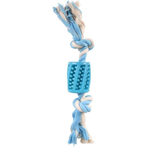 Jouet Tuyau + corde bleu 30 cm, LINDO. en TPR, pour chien - Flamingo