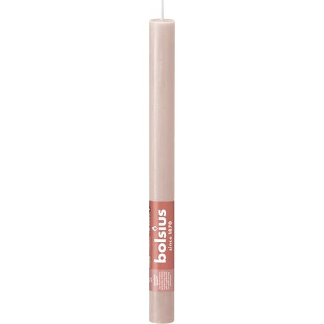 Bolsius Rustik Haushaltskerzen 270/23 mm Nebliges Rosa Spitzkerze
