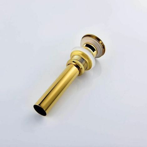 Bonde De Lavabo - Laiton Massif - Finition Titane Or - Avec Trop-Plein - Pop-Up - 230x30x65 mm (1/5)